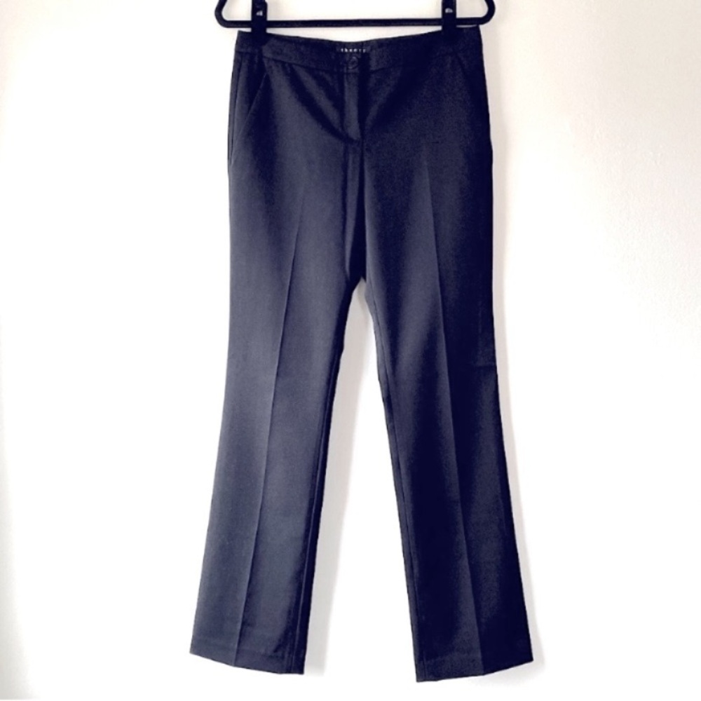 THEORY WOOL BLEND TAILORED FIT PANTS OFFICE CAREER Black 6